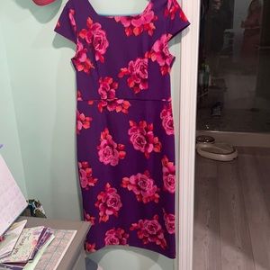 Purple floral midi dress